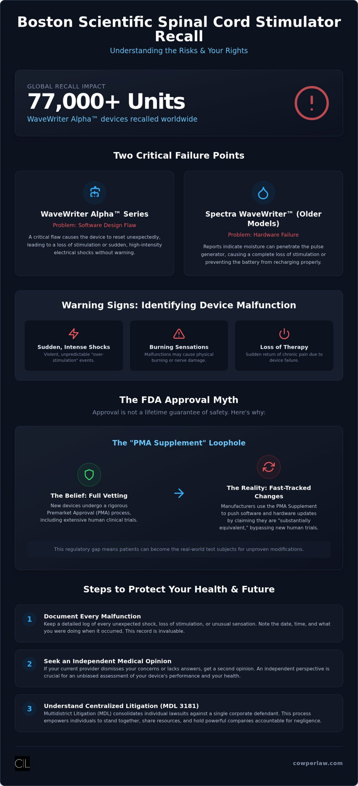 Boston Scientific Spinal Cord Stimulator Problems: Recalls, Myths, and Reality
